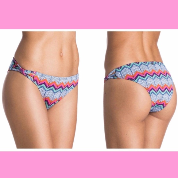 NWT Roxy 'Strappy Surfer' Skimpy Bikini Bottom Blue [SZ‎ Large ] - Picture 2 of 5
